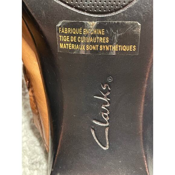 Clarks Bendables Leather Clogs Slip On Mules Women's Size 9.5 M Shoes Tan 83546 - Picture 5 of 11